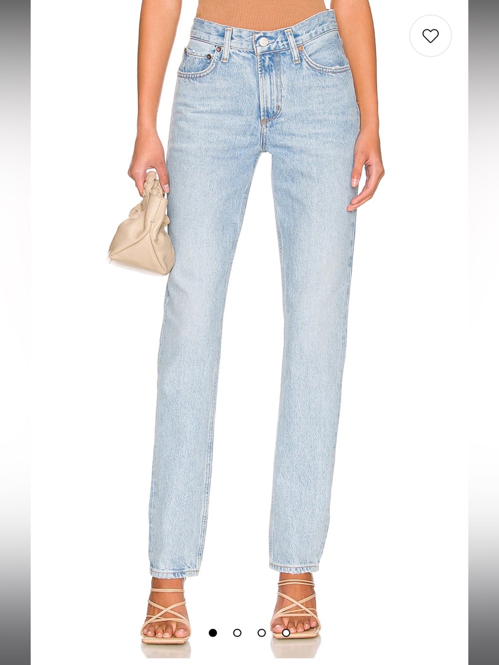 Agolde Straight Leg Jeans in Light Blue Wash